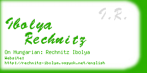 ibolya rechnitz business card